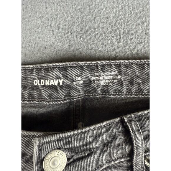 Old Navy Jeans Women's 14P Extra High Rise Sky Hi Wide Leg Secret Smooth Pockets - Picture 2 of 8